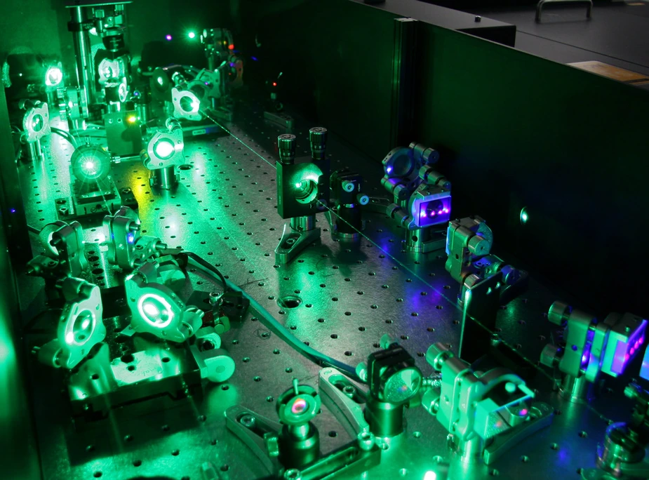 High repetition rate Optical Parametric Chirped Pulse Amplifier (OPCPA) system at MBI. Credit: MBI