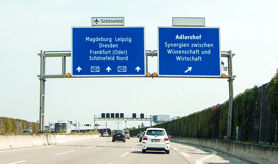 Autobahn Ausfahrt Adlershof