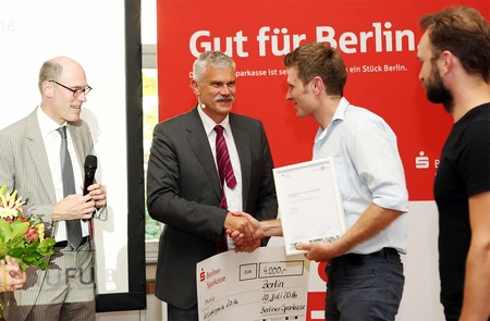 Gründerpreis der Berliner Sparkasse für die Gründer der Inuru GmbH. Quelle: Profund Innovation, Konstantin Gastmann