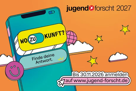Keyvisual Jugend forscht 2027 „Wozu Zukunft?“