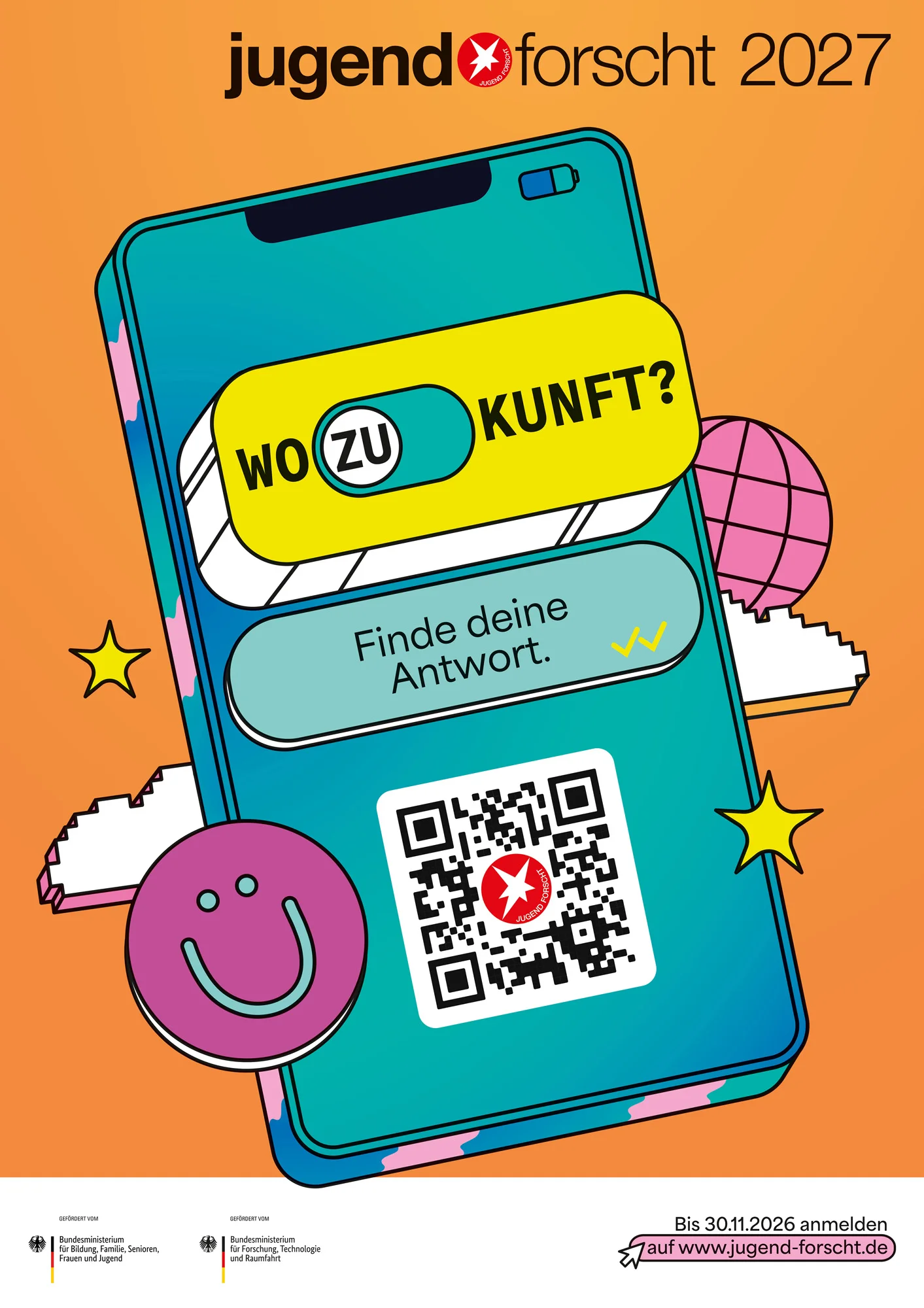 Plakat Jugend forscht 2027 „Wozu Zukunft?“