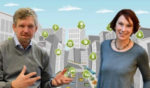 Joachim Sichter, Project Manager at the Berlin Senate Department for Urban Development and the Environment, and Beate Mekiffer, head of this pilot project in Adlershof, one of a largest innercity development areas in Europe