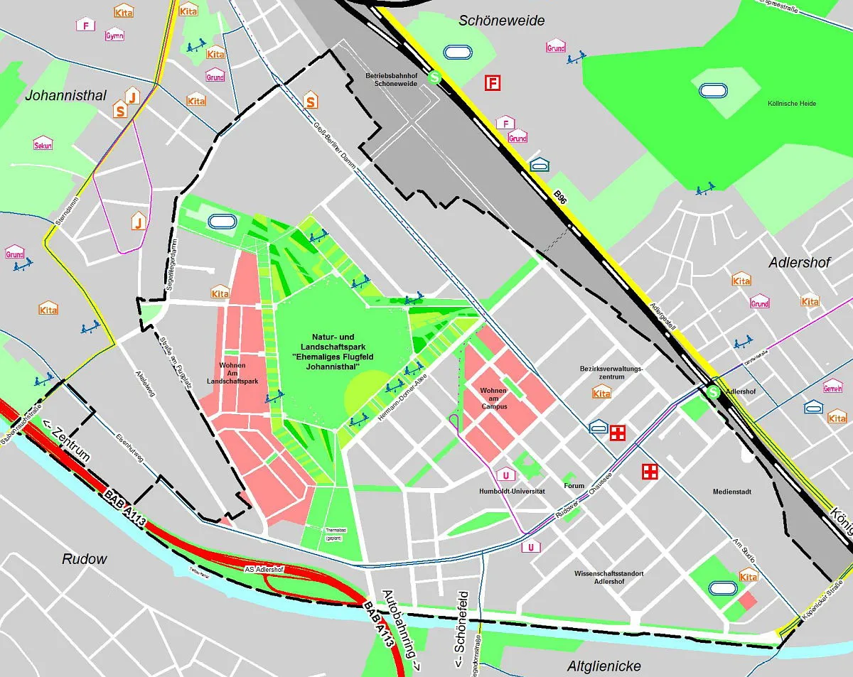 Karte Infrastruktur Berlin Adlershof