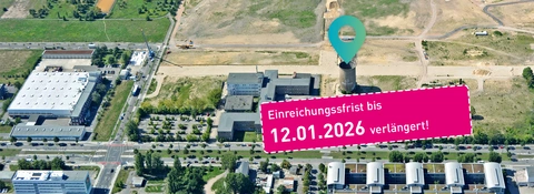 Luftbild Adlershof mit Blick auf den Kühlturm