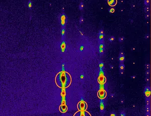 x-ray diffraction on pure 4T, colored for chrismas reasons. Credit: HZB