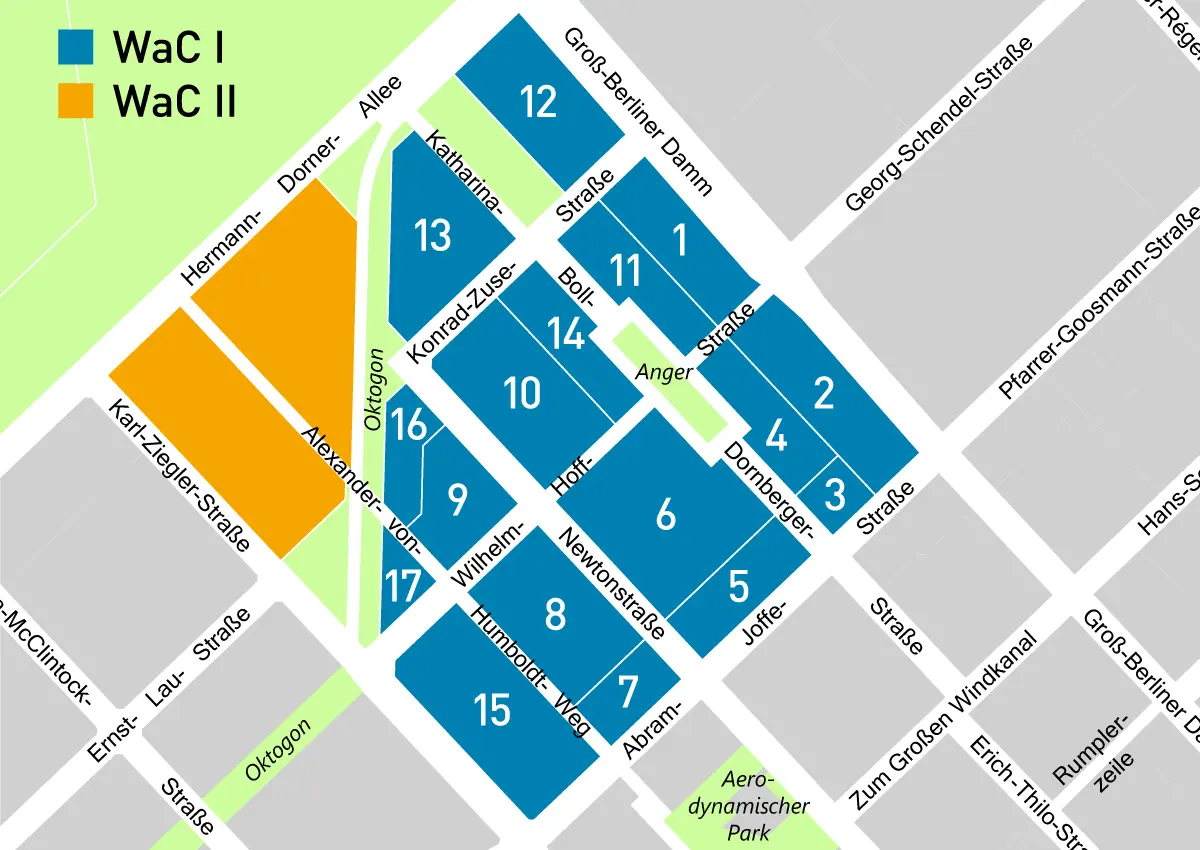 Planung Grundstücksflächen „Wohnen am Campus“ © WISTA.Plan