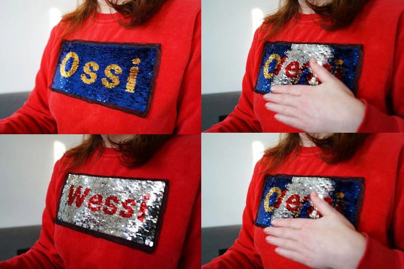 Ossi-Wessi-Nähcafe, Pullover mit Paletten © Nadja Buttendorf