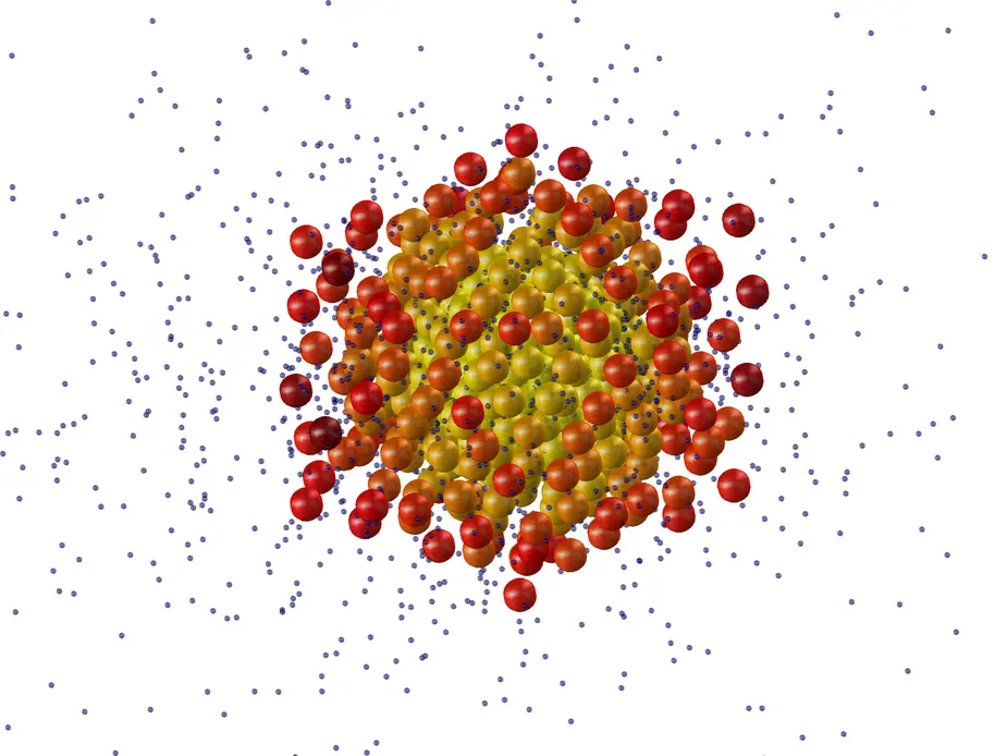 Atomistic simulation of the laser-induced cluster explosion. Credit: MBI