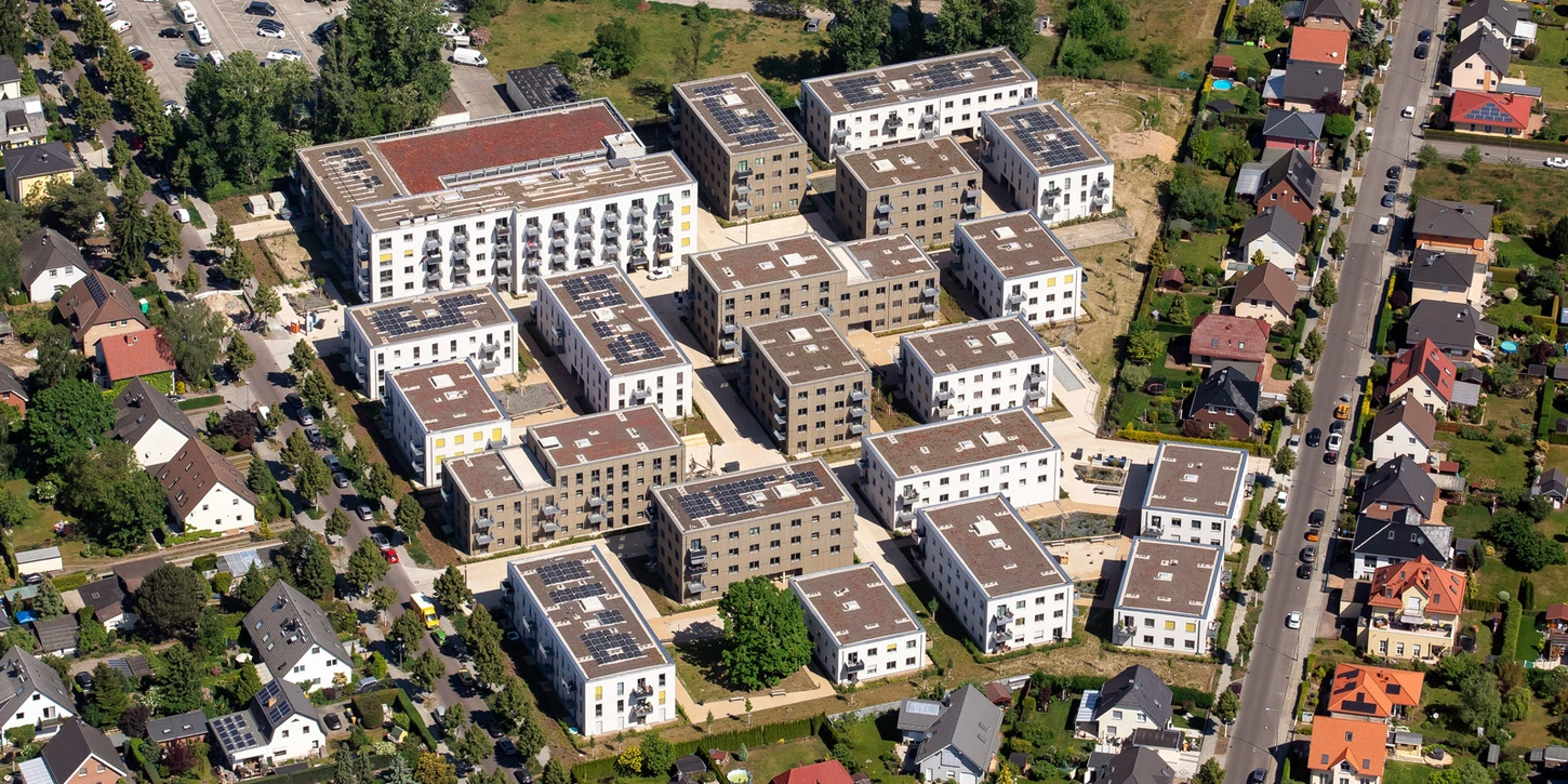 Aerial photo: Johannisgärten © WISTA.Plan / Manuel Frauendorf Fotografie