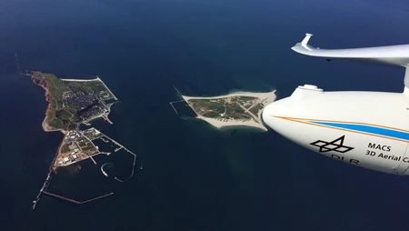 Die Insel Helgoland bietet aufgrund ihrer Vielfältigkeit in der Topographie und der Bebauungsstruktur auf kleinstem Raum ein optimales Testgebiet zur Validierung der verschiedenen Systeme. Quelle: DLR (CC-BY 3.0)