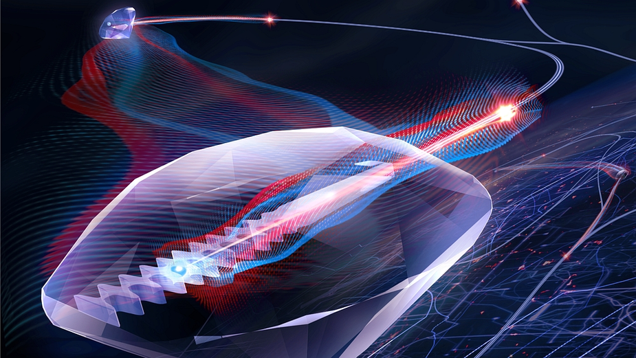 Schematic illustration diamond nanostructures © HU Berlin/AG Integrierte Quantenphotonik