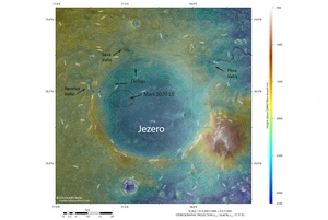 Marskrater Jezero © ESA/DLR/FU Berlin, CC BY-SA 3.0 IGO