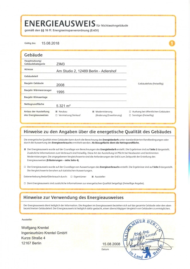 Energy certificate ZIM 3