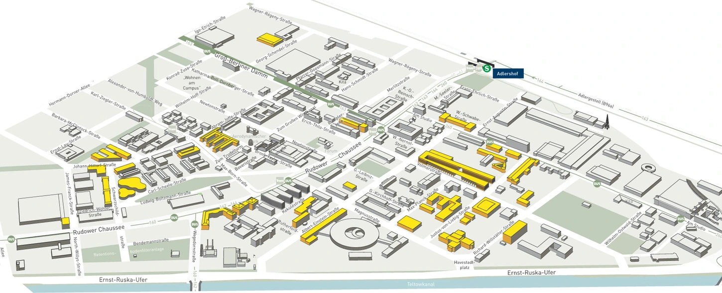 Lageplan Einrichtungen Analytic City Adlershof