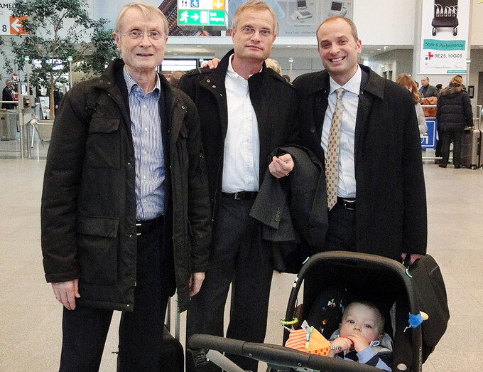 Three Generations of Entrepreneurs: Founder Prof. Peter Osypka (l.), and sons, Markus (m.) and Thomas (r.) as well as Grandson Dominik