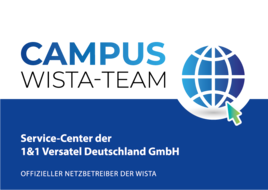 Logo: CAMPUS WISTA-TEAM – Service-Center der 1&1 Versatel – Offizieller Netzbetreiber der WISTA