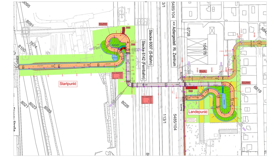 Kreuzungsbauwerk Planung Fuß-Radwegbrücke © IGS