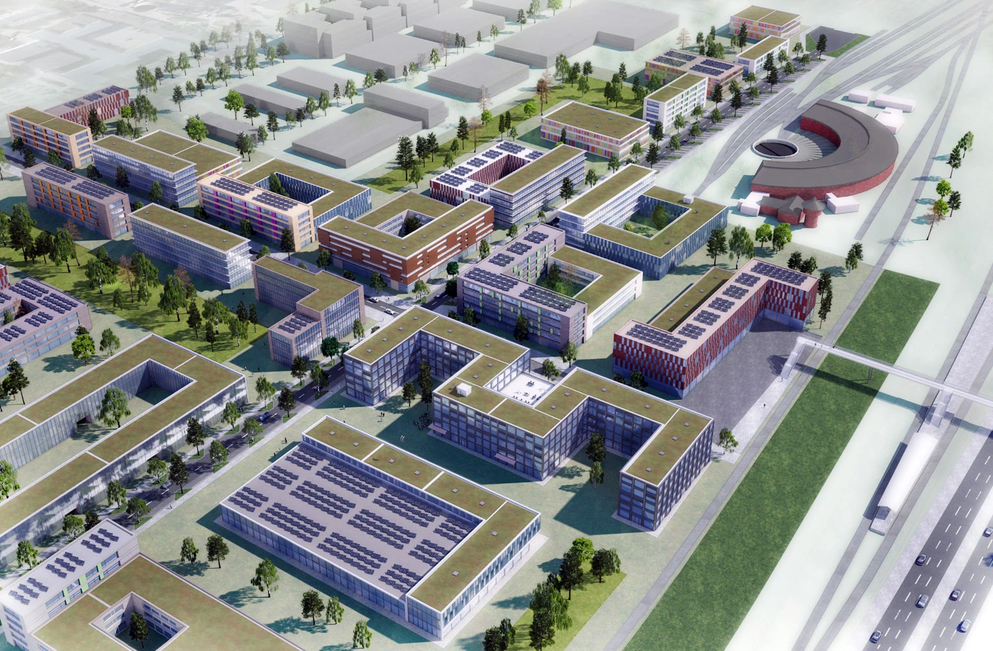 Visualisation of the "Gleislinse" industrial estate