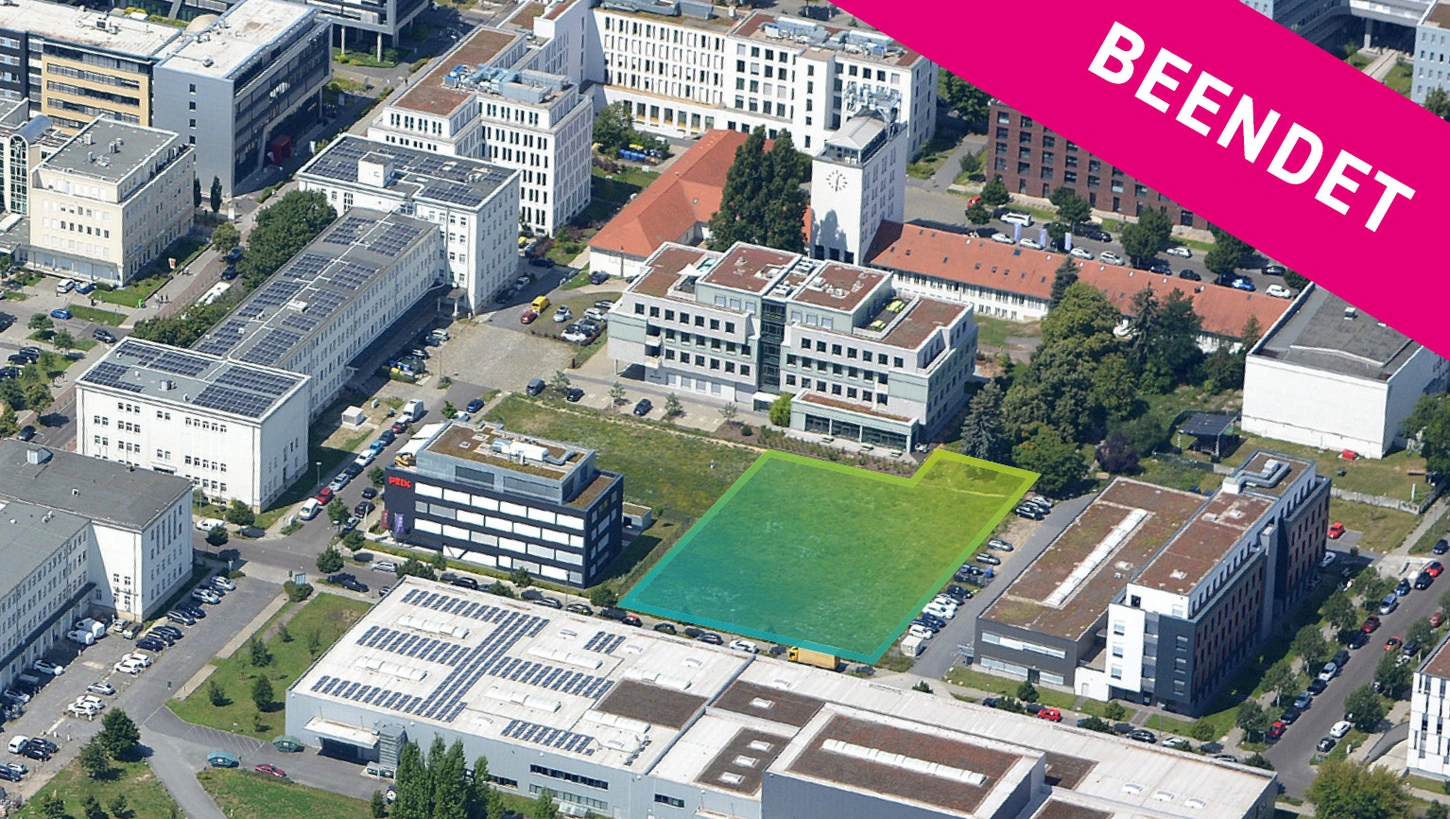 Luftbild mit gekennzeichneter Fläche