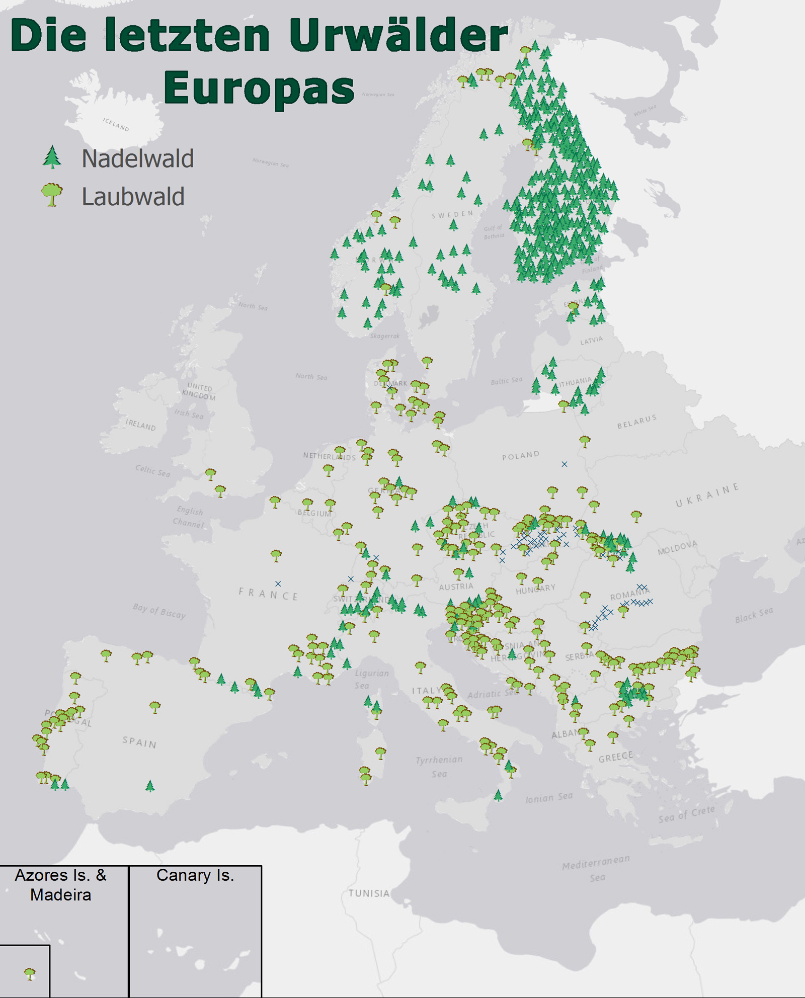 Map of the last wild forests in Europe Esri HERE Garmin OpenStreetMap contributors and the GIS user munity